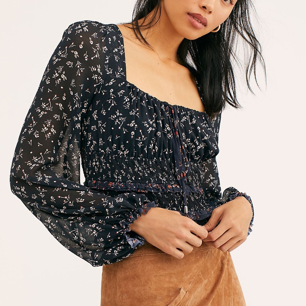 Free People Printed Lolita Top